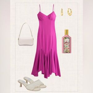 NWT mermaid slip dress hot pink Abercrombie & Fitch